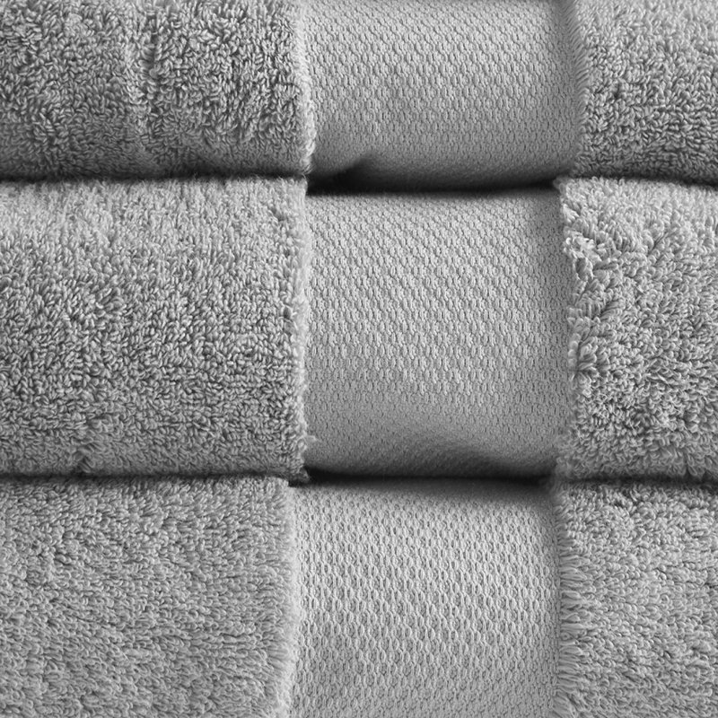 Cotton 6 Piece Bath Towel Set, Gray