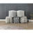 Chenille Upholstered Square Pouf - Non-Slip Modern Home Living For-1245634663