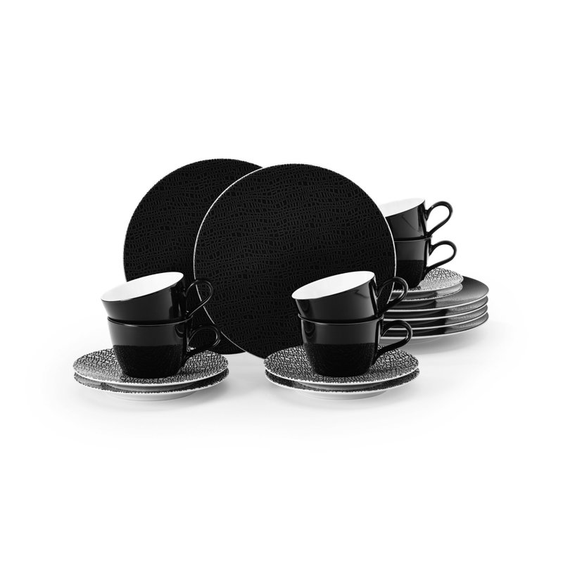 Seltmann Weiden coffee service 18-piece Life Fashion, Black