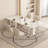 Modern White Rectangular Rock Slab Dining Table-576657733
