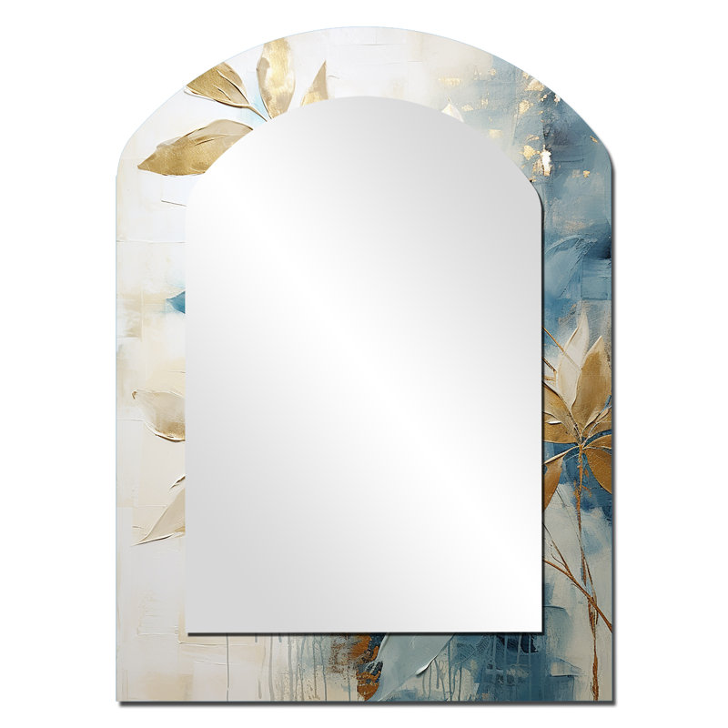 Or et bleu abstrait Botanical - Botanicals Arch, 34 po x 25 po