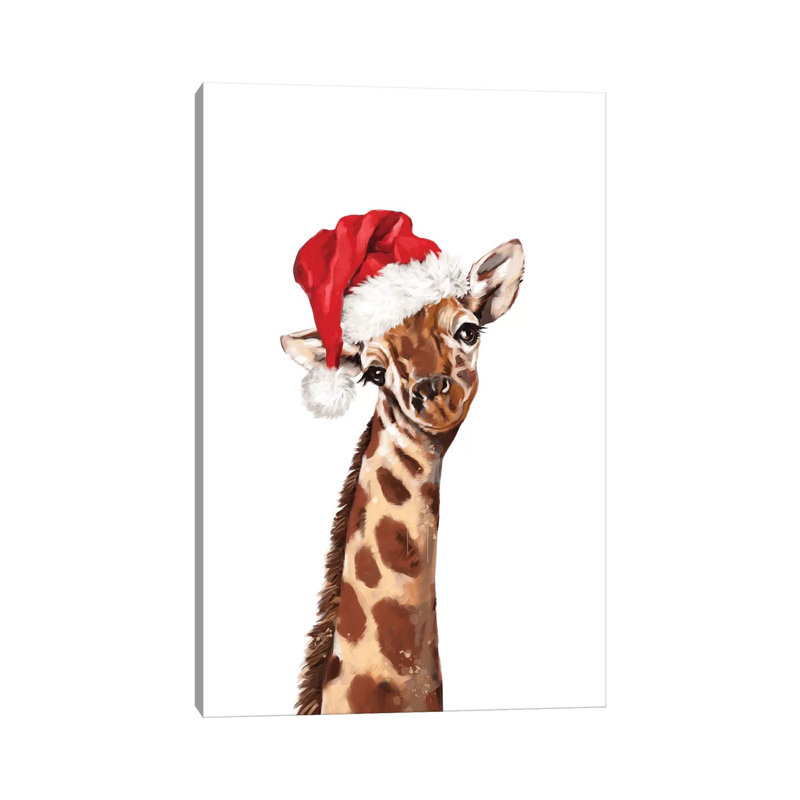 Christmas Giraffe by Big Nose Work - Wrapped Canvas Print, 152.5 cm H x 101.5 cm W