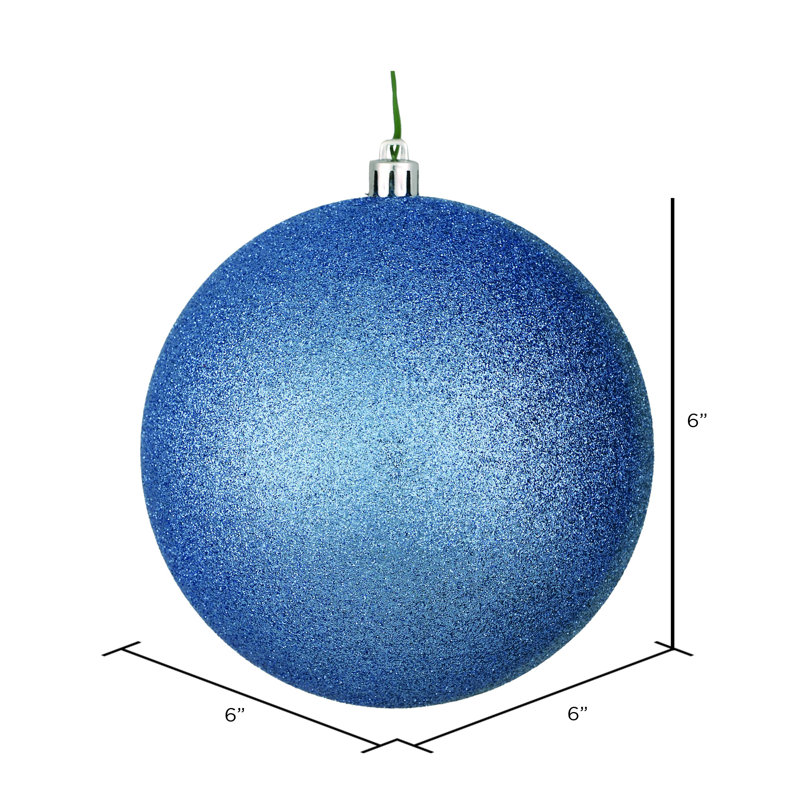 Décoration de boule décorative des Fêtes, Pervenche scintillant, H 6 po x l 6 po x P 6 po