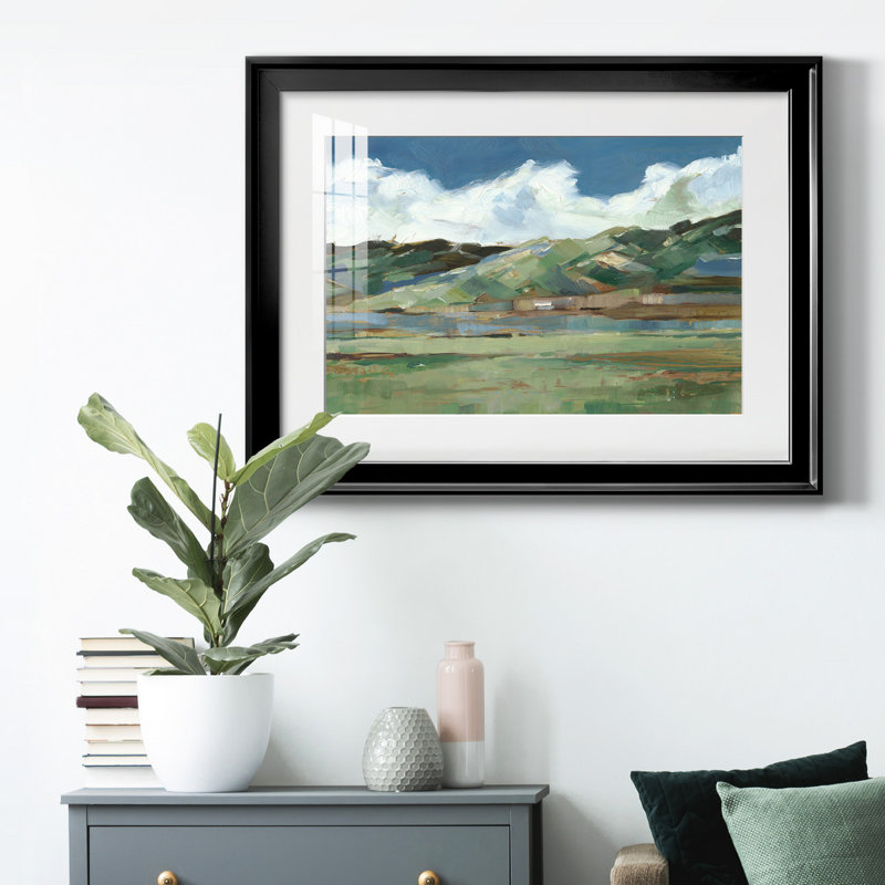 Western Sky I - peinture encadrée, Noir, H 30,5 po x l 42,5 po x P 1 po, Blanc