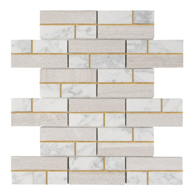 Backsplash Beveled Natural Stone Mosaic Pattern Wall Tile