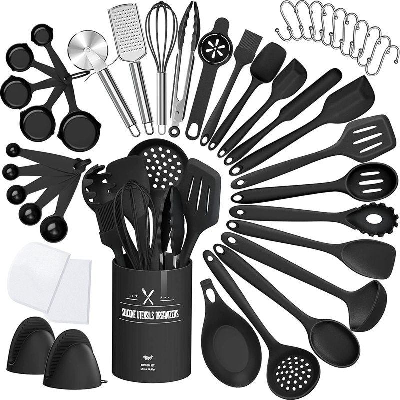 Belfry Kitchen Oellers 43 Utensil Set, Black