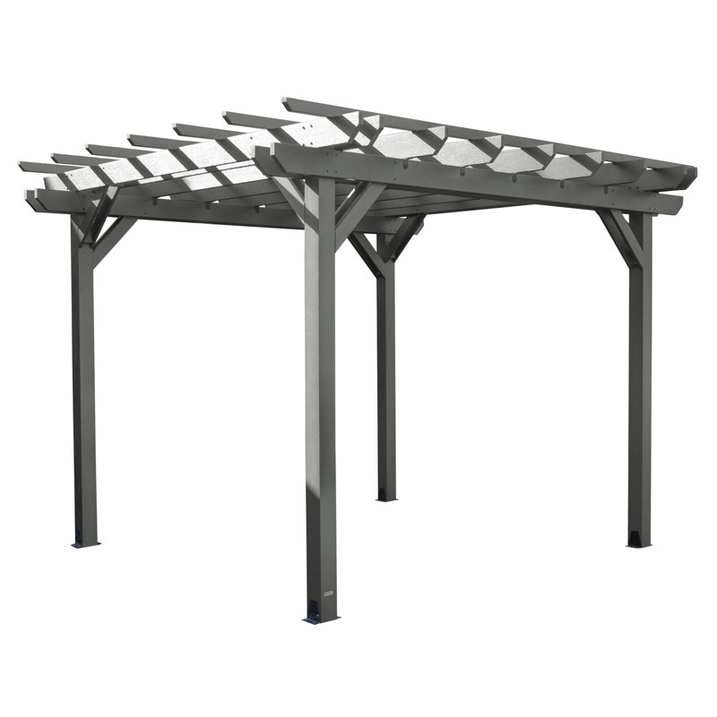 Pergola en plastique Bodhi, Teck côtier, Abri de garage en plastique x P 10 po
