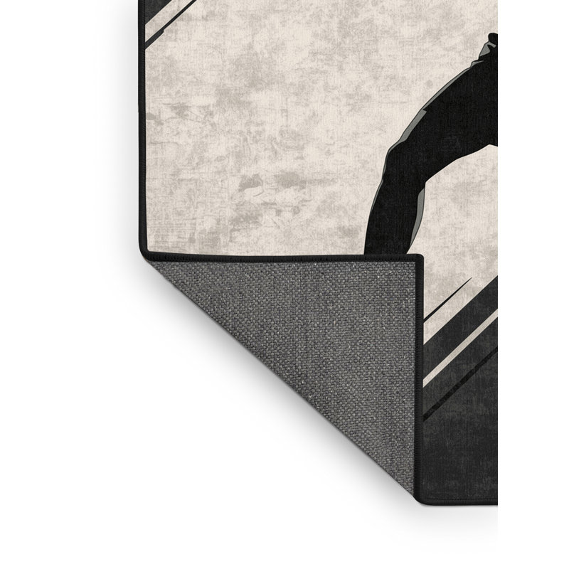 Tapis beige moelleux et doux à motif géométrique Eleni Muay, 3 X 5