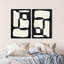 Ensemble de code noir / blanc, grandes formes géométriques modernes - 2 pièces, impression sur toile