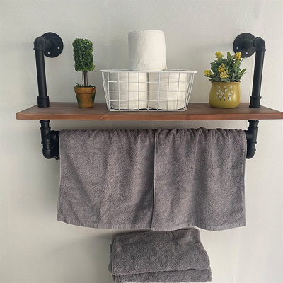 Tiered Shelf with Towel Bar