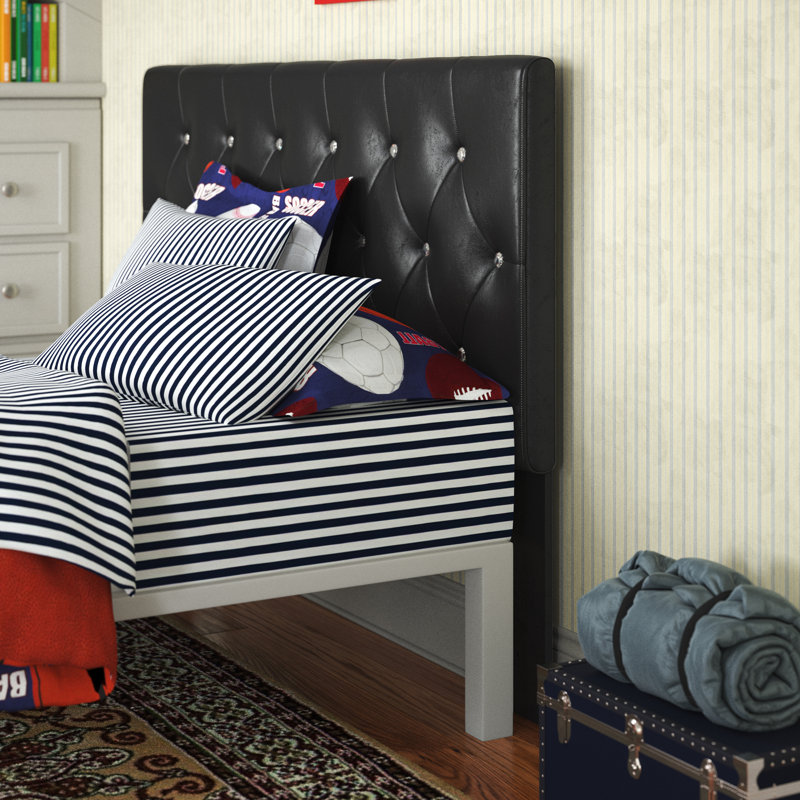 Devis Upholstered Headboard, Black, Full / Queen