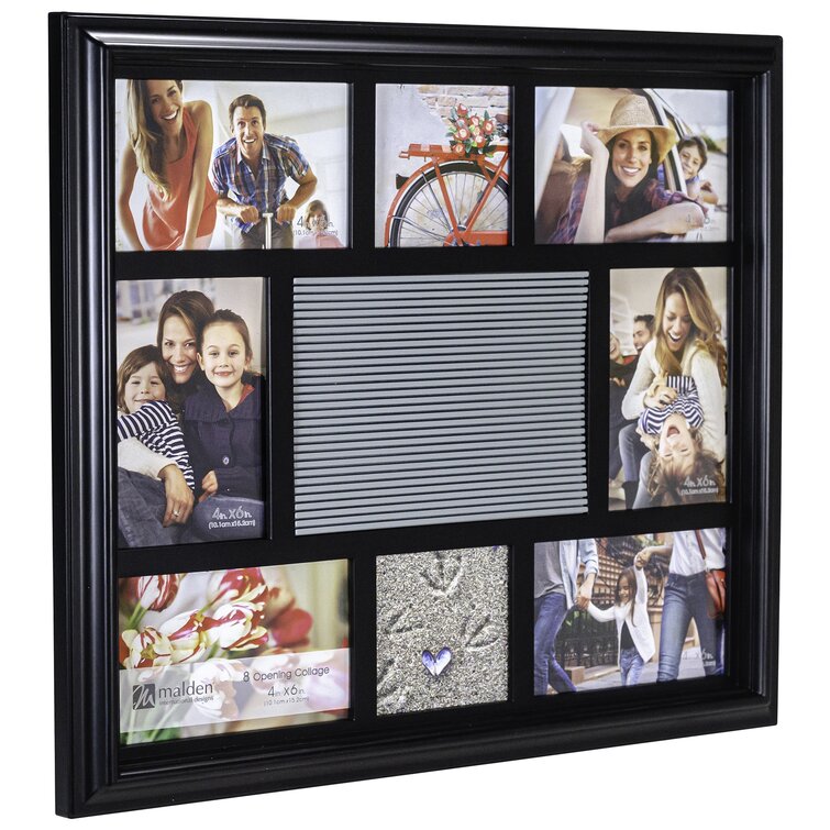 Collage Picture Frames  4 Opening 4x6 Black Wood Frame