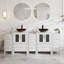 Ensemble de meuble-lavabo double autoportant 84 po avec robinet Veseel 84 po, robinet et bonde escamotable