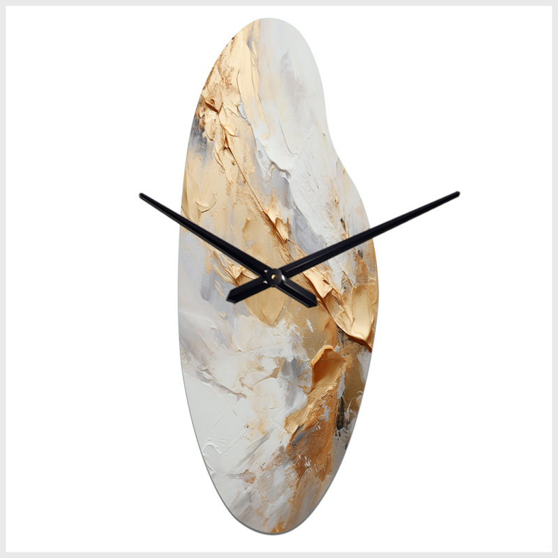 Horloge murale beige Zyla, Grand