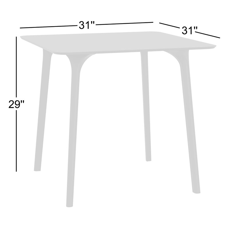Burt Square Outdoor Dining Table , 31'' in. W 31'' in. D, Black