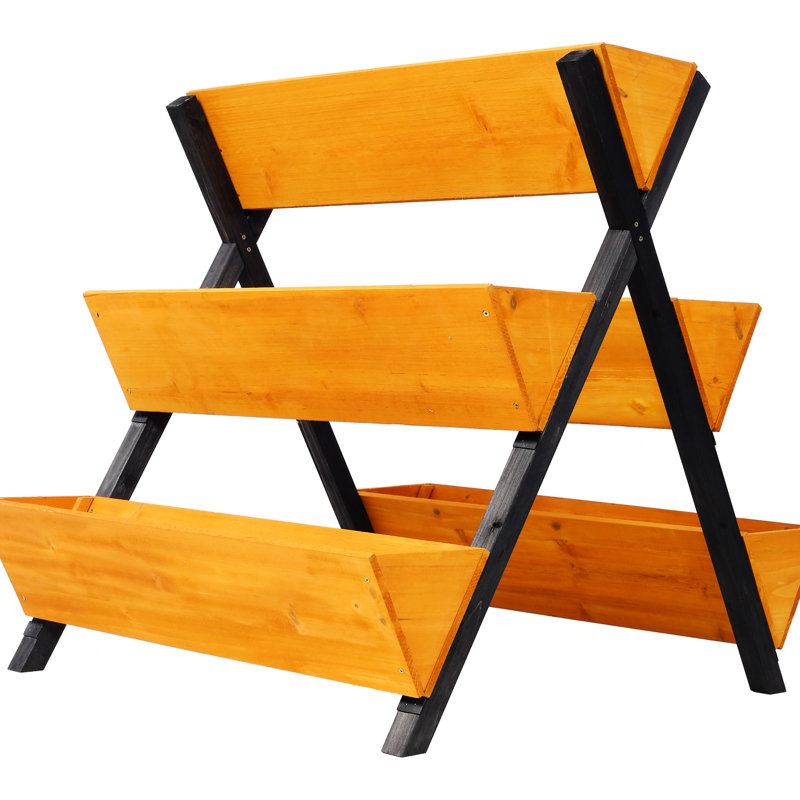 Lit surélevé en bois brun pour arbres fruitiers 3 Vemijas