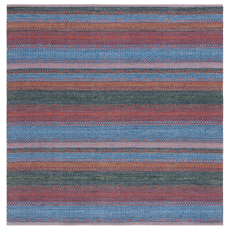 Tapis rayé en coton Montauk, Carré 6 pi