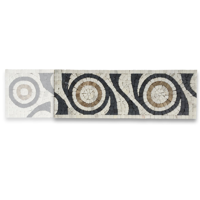 Ripple White 5.1" x 15" Marble Mosaic Wall & Floor Tile