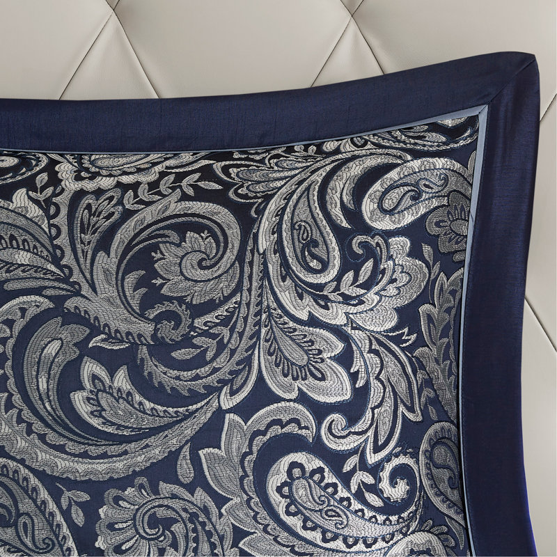 12 Piece Comforter Set With Cotton Bed Sheets Navy Queen, Queen Comforter + 11 Additional Pieces