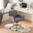 Furniture Office Chair,Artificial Rabbit Hair Home Office Chair With Golden Metal Base,Adjustable Desk Chair Swivel Office Chair,Vanity Chair-541532417