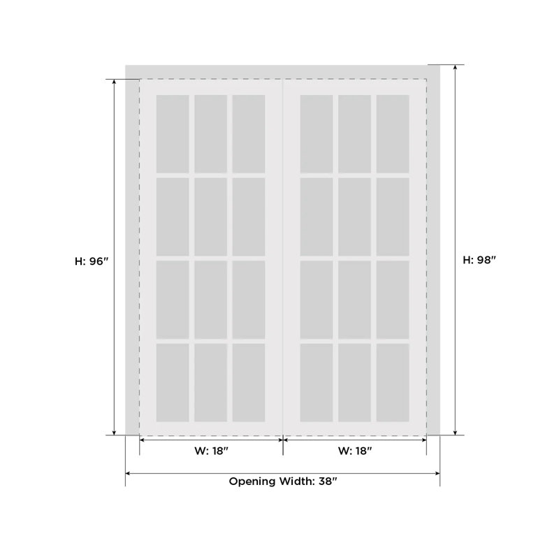 Felicia 12-Lite Clear Glass White Pine French Doors