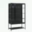 Armoire en acier avec porte en verre et lumières DEL
