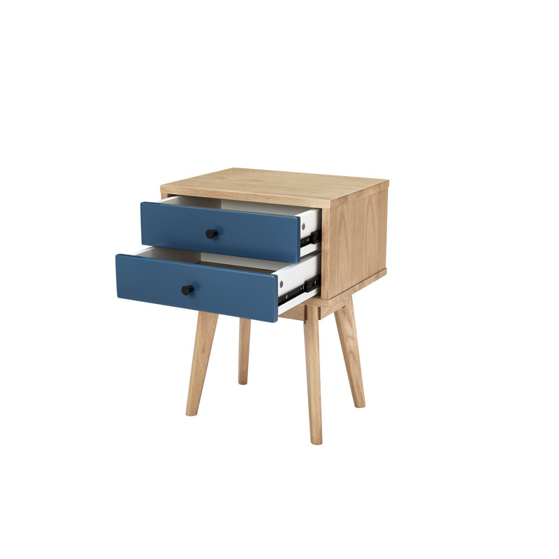 Mccoy End Table, Blue/Oak