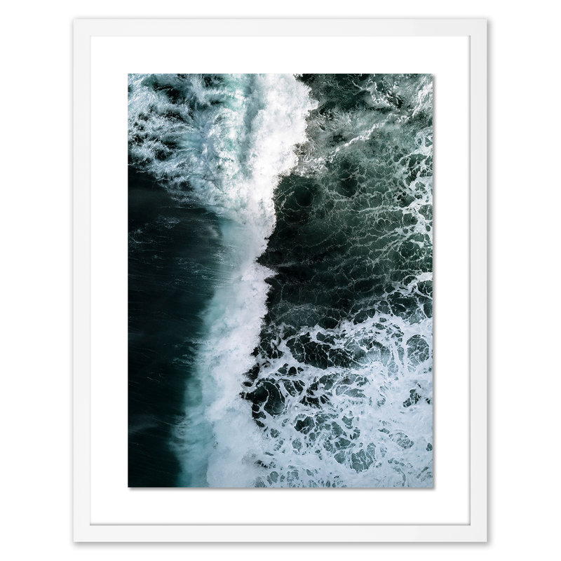Wave Break 2 Print by Michael Schauer, 40" H x 32" W x 2.5" D, White