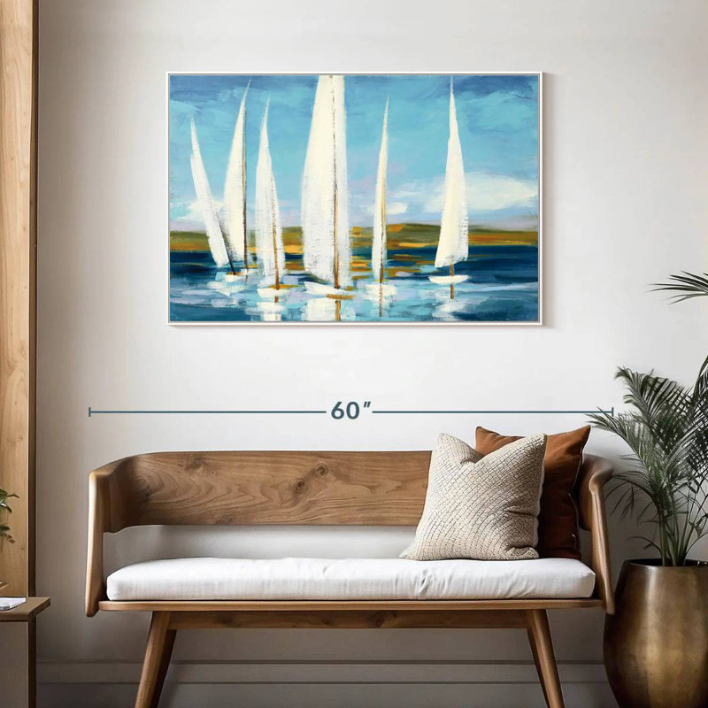 Horizon, Cadre flottant blanc, 43 po x 29 po