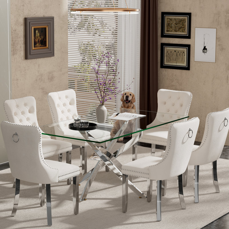 7-Piece Glass Dining Table Set | Stylish & Modern