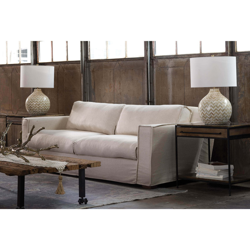 Chevron Bone Table Lamp, Natural