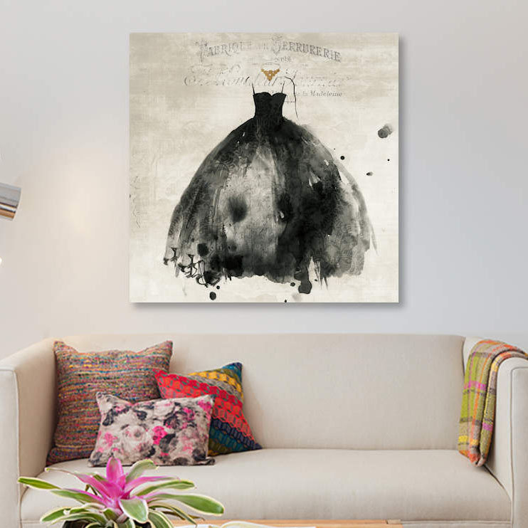 « black dresse i », reproduction sur toile, H 12 po x l 12 po x P 0,75 po, Toile tendue, Pas de tapis
