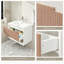 Meuble sous-vasque suspendu de 76 cm (30 po) seulement, meuble-lavabo mural moderne en MDF avec tiroir cannelé et étagère ouverte, blanc/chêne