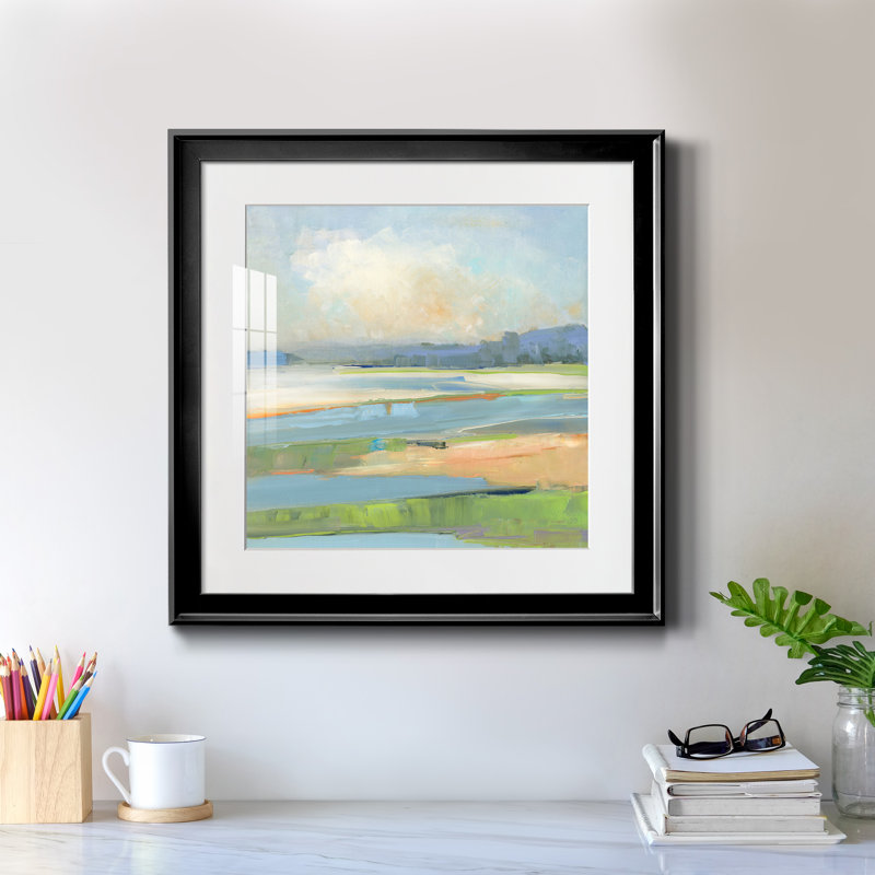 Pastel Coast - Reproduction d'art sur papier encadrée, Papier encadré noir, H 22,5 po x l 22,5 po x P 1,5 po