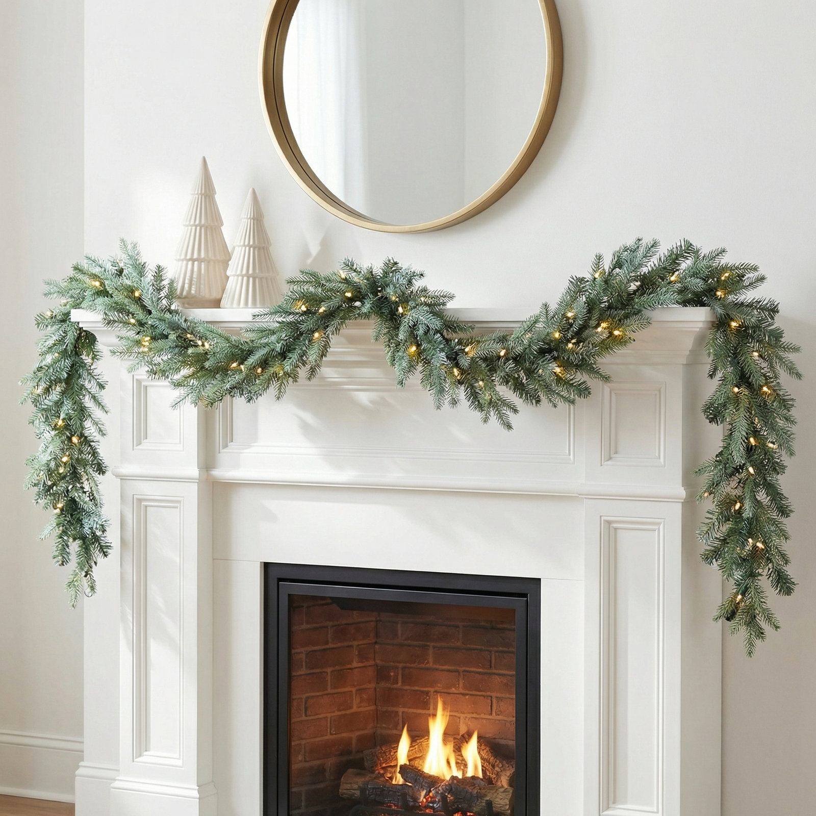 108'' in. Lighted Faux Spruce Garland