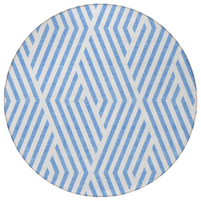 Tapis d'intérieur rond 8 po à motif géométrique lavable antidérapant