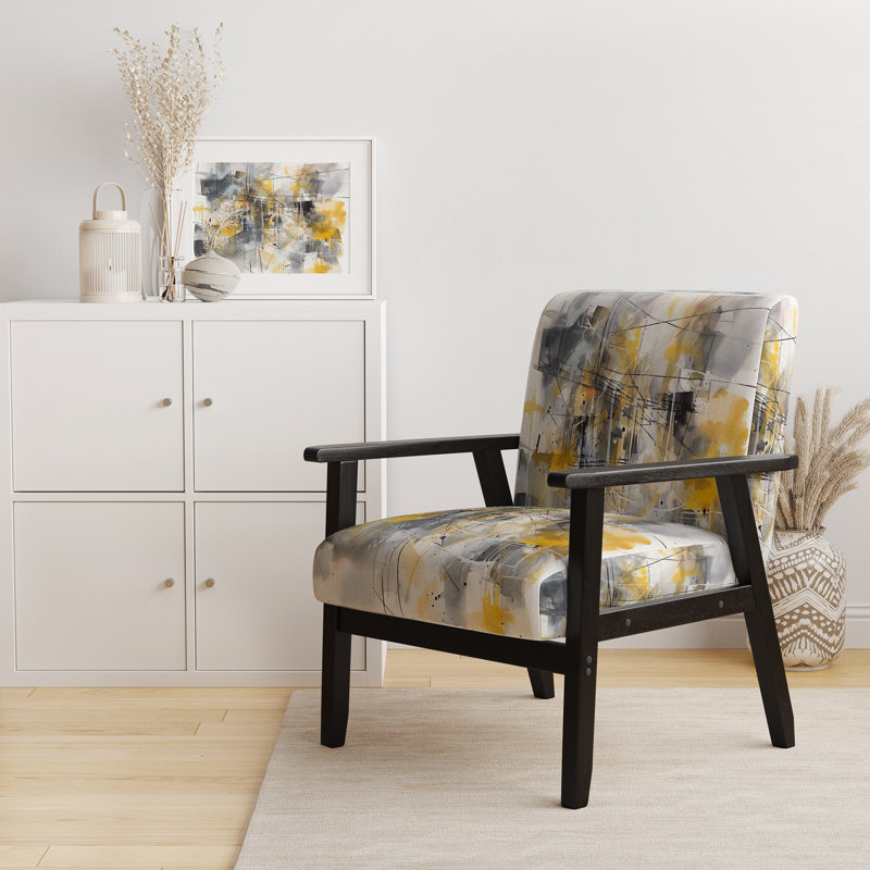 Chaise avec accoudoirs contemporaine jaune et gris Beyond The Canvas I