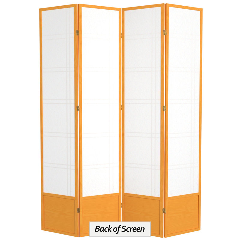 83.5" Double Cross Shoji Room Divider, Honey, 4 Panels