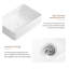 Lavabo de salle de bain rectangulaire au-dessus du comptoir - Lavabo de salle de bain moderne en céramique blanche