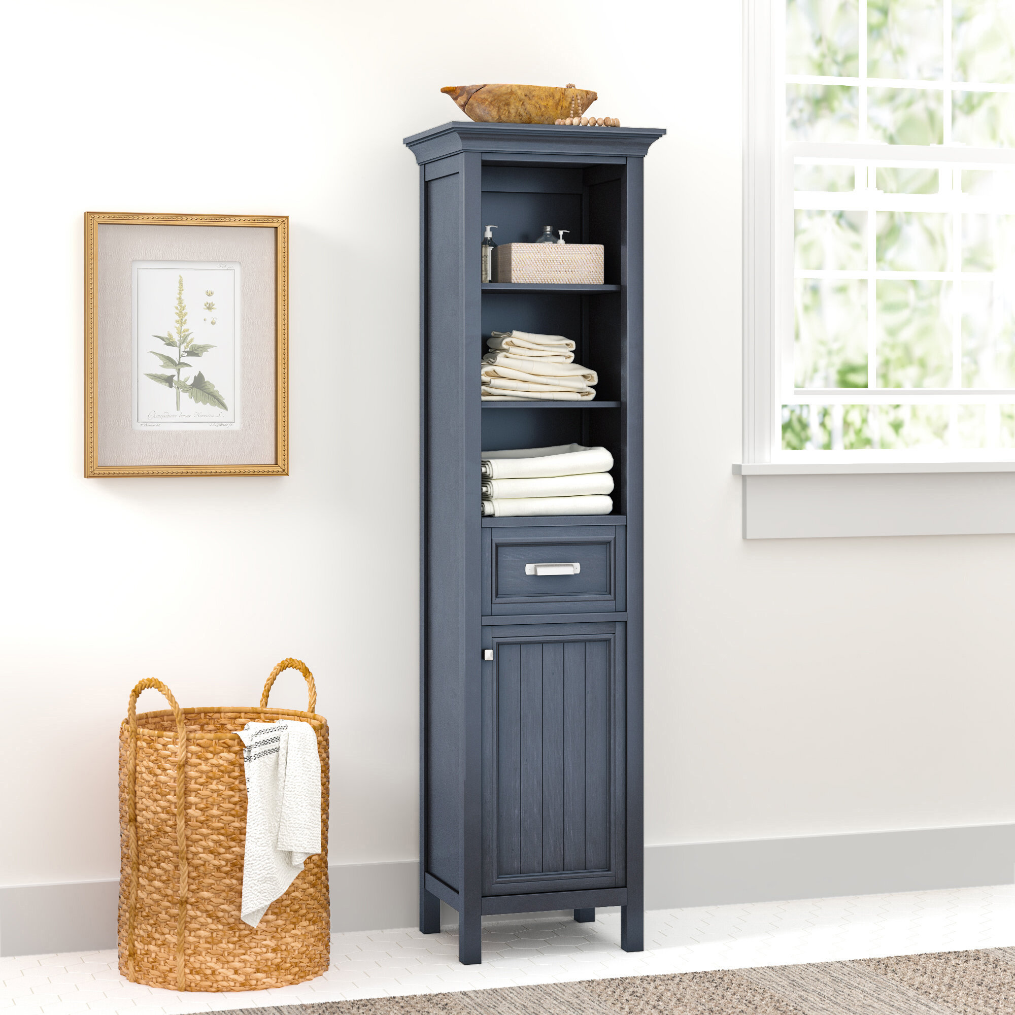 Nardi Linen Cabinet, Harbor Blue