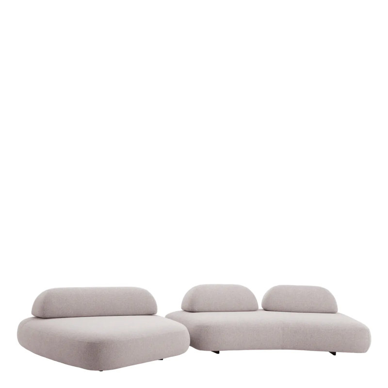 Residenza 91.34'' Wide Curved Iron Patio Sectional with Cushions