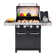 Monument Grills 13892,4-Burner Propane Gas Grill with Side Burner, LED Controls, USB Light, and Built-In Thermometer– Perfect for Family BBQs