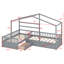 Lit plateforme House avec trois tiroirs de rangement-1314672227