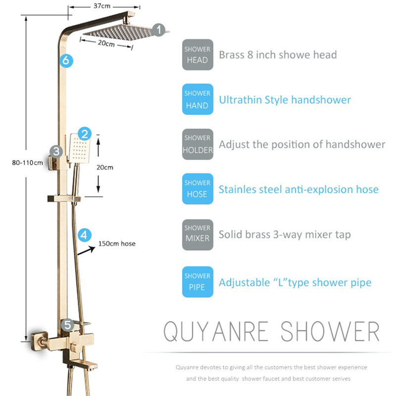 Ahmet Mixer Shower with Adjustable Shower Head