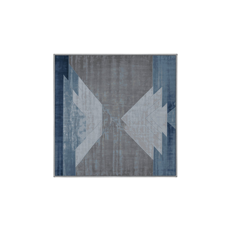 Tapis gris soyeux et moelleux, Rectangle 5 pi x 7 pi