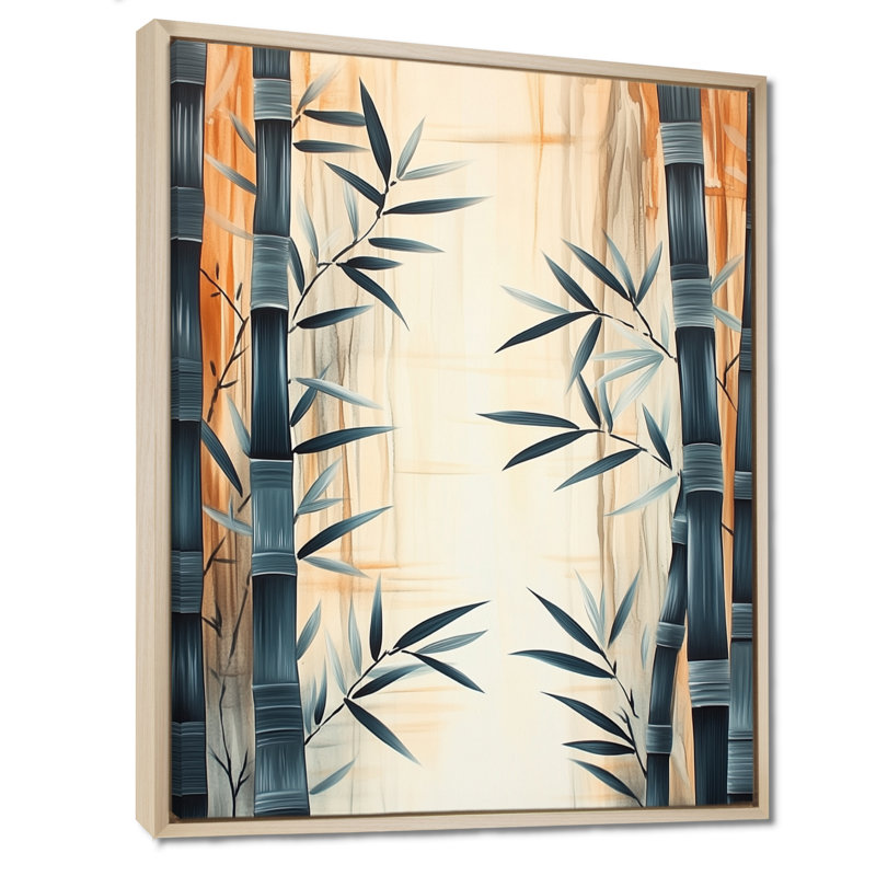 «Bamboo in Quiet Air III» - Reproduction sur toile encadrée de style japonais moderne, H 32 po x l 24 po