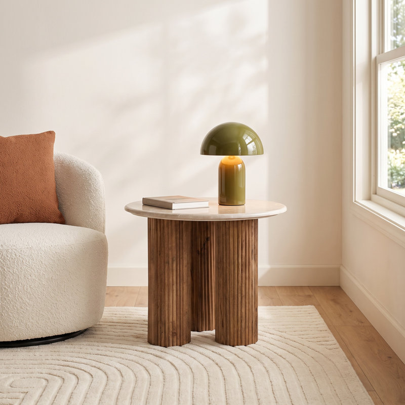 Dewy - Modern Marble Round End Table