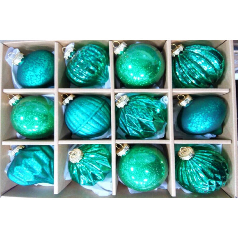 Ensemble d'ornement de Noël 12 carats, Vert