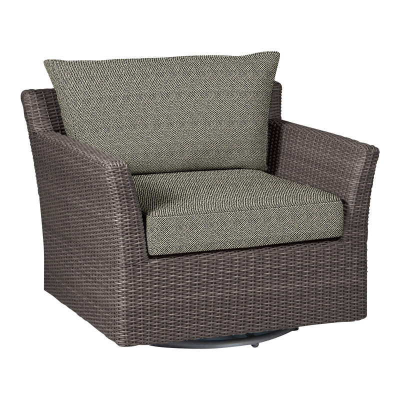 Fauteuil pivotant club tissé - noyer noir, InsideOut® Rollo ‑ lin dentelle, Pas de soudure, Noyer noir