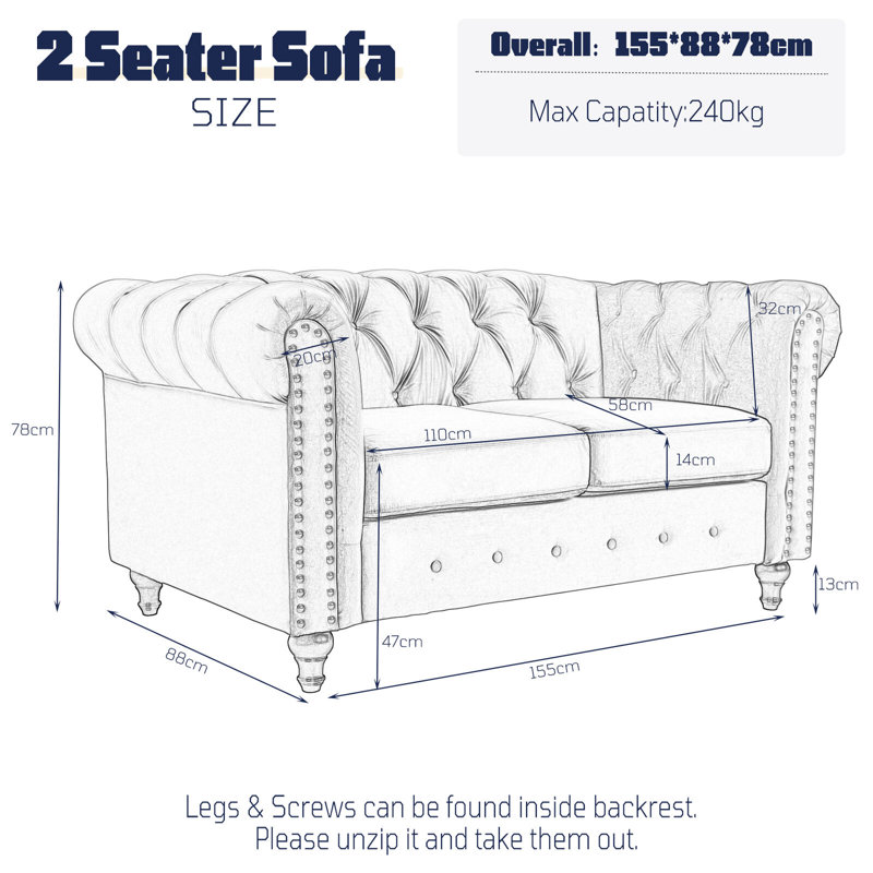 Sofa, Linen, Neutral